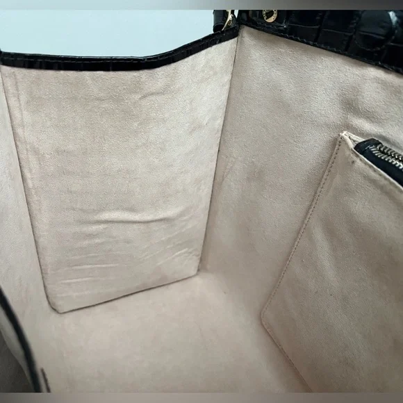 $995 Strathberry Croc Croco Embossed Leather Crossbody Tote Bag Purse Large GUC - Picture 15 of 16